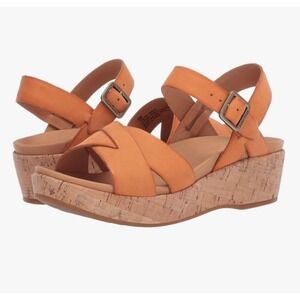 Kork-Ease Sandal Myrna 2.0 Cork Wedge Shoe Orange‎ Leather Size 9